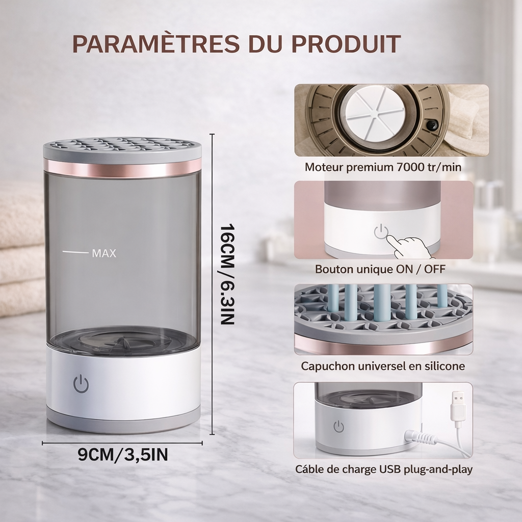 Nettoyeur de pinceaux de maquillage